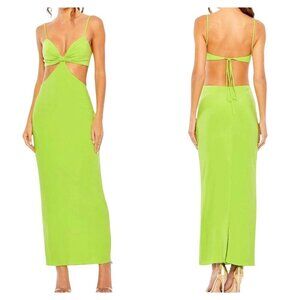 Mac Duggal Sage Green Cutout Twist Front Column Dress Size 2 NWT